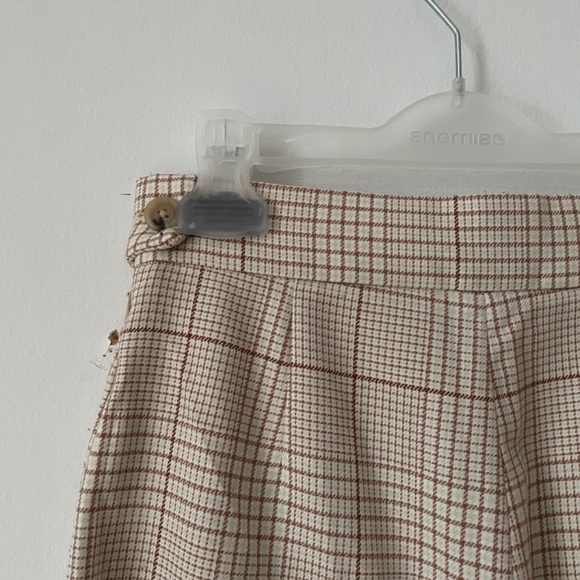 WILFRED cream and pink plaid pants - Picture 2 of 4